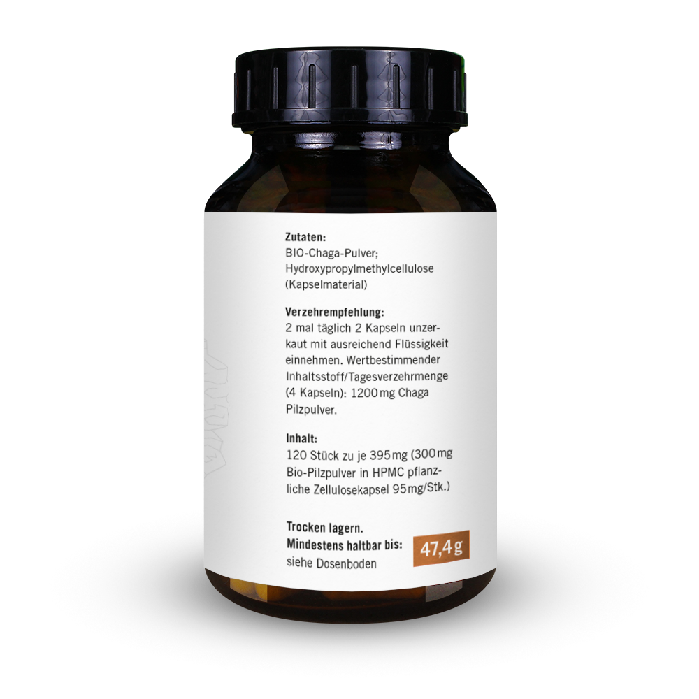 Bio Chaga Pulver Kapseln 120 Stk