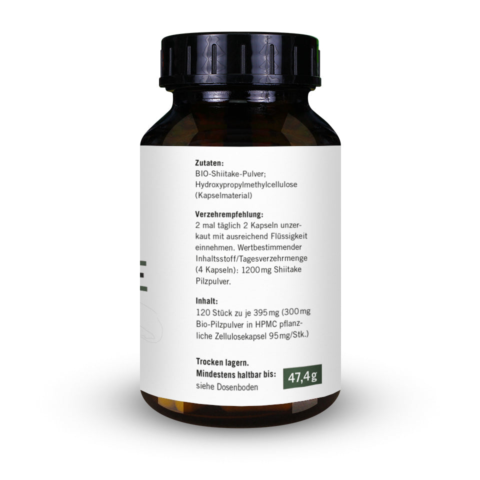 Organic Shiitake powder capsules 120 pieces