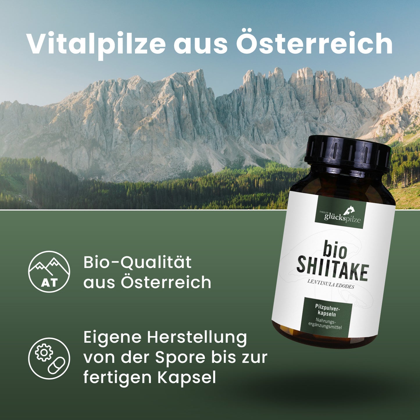 Organic Shiitake powder capsules 120 pieces